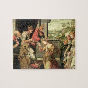 Esther before King Ahasuerus with Haman being sent Jigsaw Puzzle