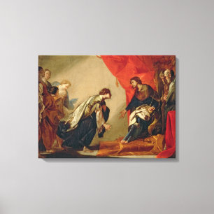 Esther in front of Ahasuerus, c.1645-50 (oil on ca Canvas Print