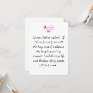 Esther's Miracle Stationary with Envelopes Invitation