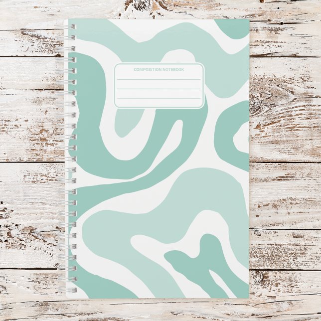 Esthetic Pastel Wavy Liquid Swirl Composition Notebook (Creator Uploaded)