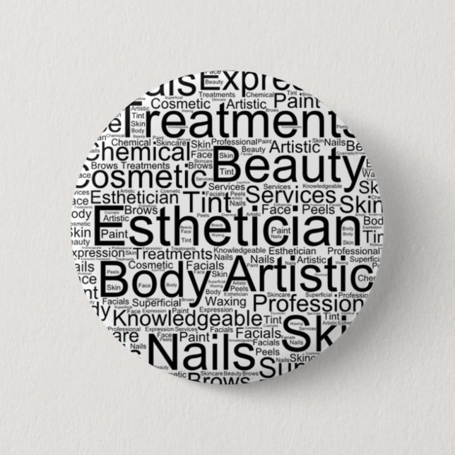 Esthetician 2 Inch Round Button (Front)