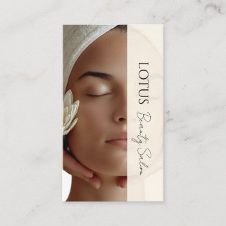 Esthetician Beautician Beige QR Code & Photo Business Card