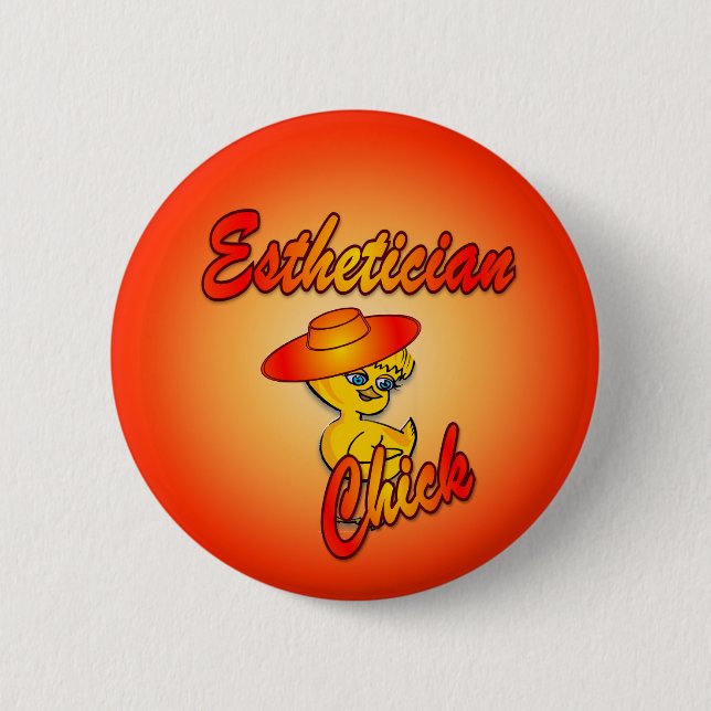 Esthetician Chick #5 2 Inch Round Button (Front)