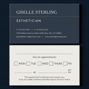 Esthetician Office Appointment Reminder Business Card