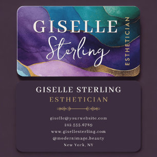 Esthetician Purple Business Card