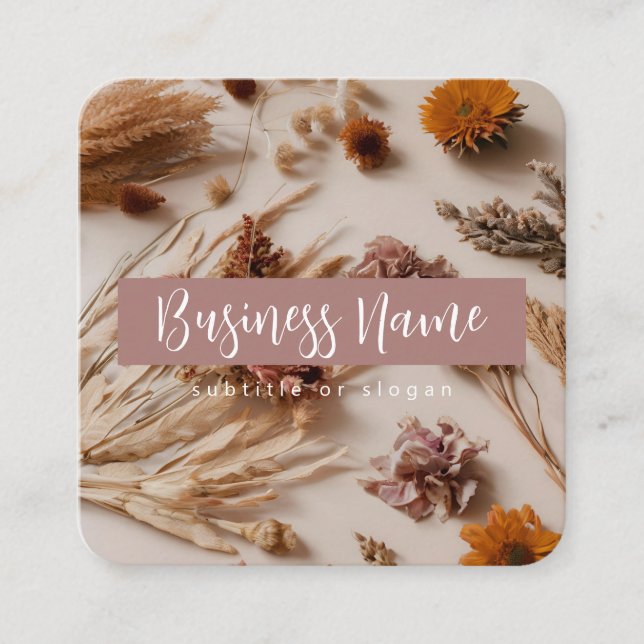 Esthétique | Boho | Floral séché | Carte de visite (Devant)