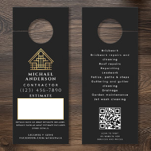 Estimate Quote Home Building Construction QR Code Door Hanger