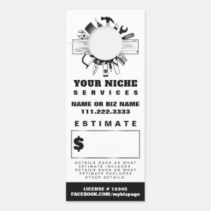 *~* Estimate Quote Trades Carpenter QR Wood Tools Door Hanger