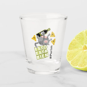 Esto Esta Bien. Funny Purim Cat. Spanish    Shot G Glass