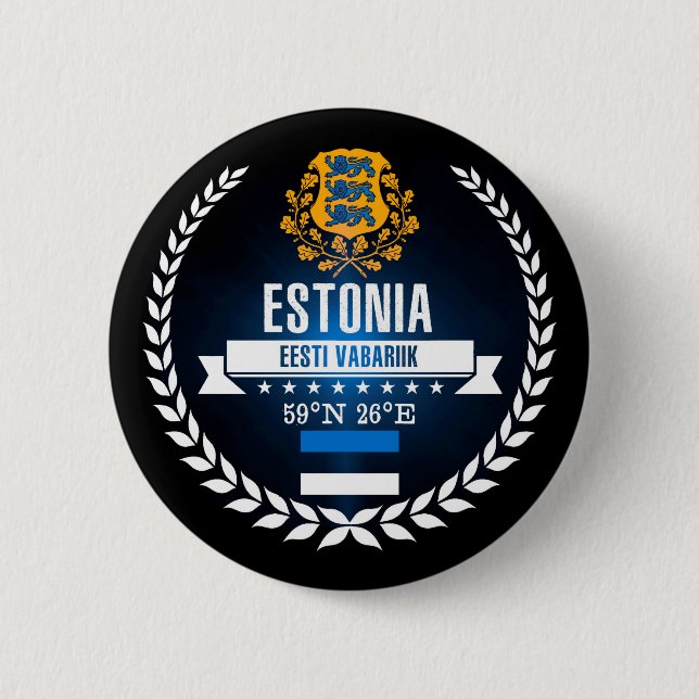 Estonia 2 Inch Round Button (Front)