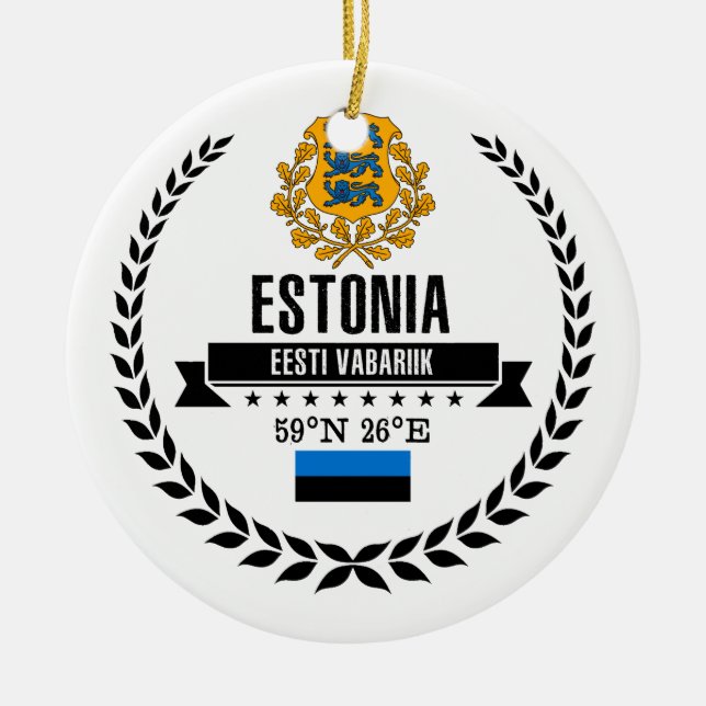 Estonia Ceramic Ornament (Front)