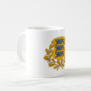 Estonia country coat arms symbol emblem flag coffee mug