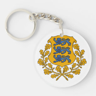 Estonia country coat arms symbol emblem flag keychain