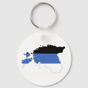 estonia country flag map shape symbol keychain