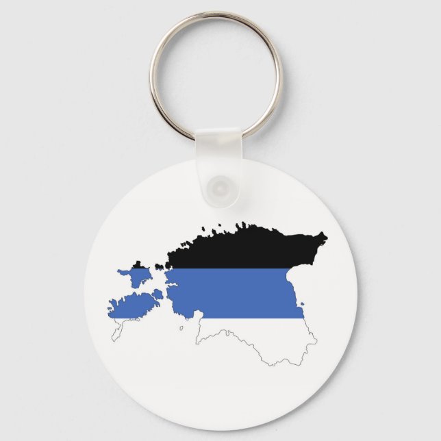 estonia country flag map shape symbol keychain (Front)