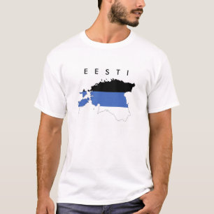 estonia country flag map shape symbol text eesti T-Shirt