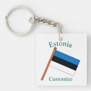 Estonia Country Flag Thunder_Cove Keychain
