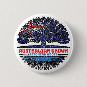 Estonia Estonian Australian Australia Tree Roots 2 Inch Round Button