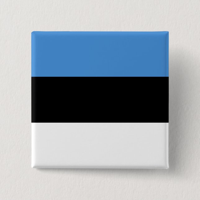 Estonia (Estonian) Flag 2 Inch Square Button (Front)
