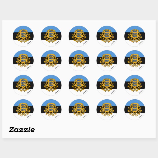 Estonia & Estonian flag patriots, holiday / sports Classic Round Sticker (Sheet)
