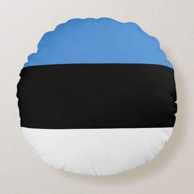Estonia (Estonian) Flag Round Pillow (Front)
