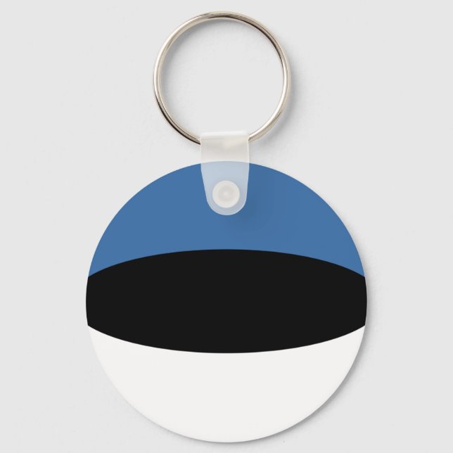 Estonia Fisheye Flag Keychain (Front)