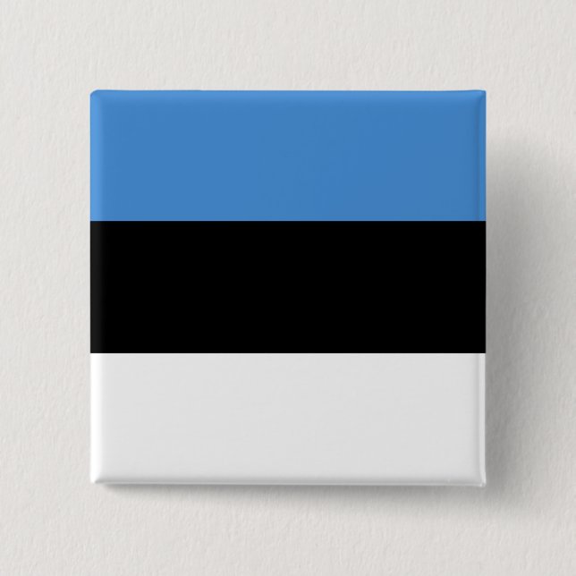 Estonia Flag 2 Inch Square Button (Front)