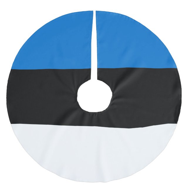 Estonia flag brushed polyester tree skirt (Front)