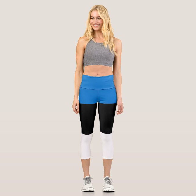 Estonia flag capri leggings (Front)