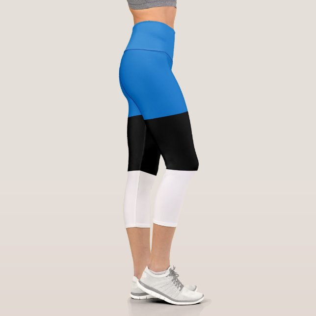 Estonia Flag Capri Leggings (Right)