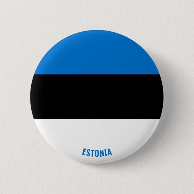 Estonia Flag Charming Patriotic 2 Inch Round Button (Front)