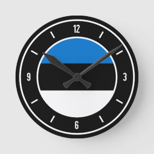 Estonia Flag Elegant Round Clock