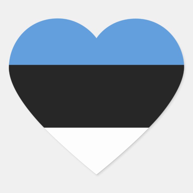 Estonia Flag Heart Sticker (Front)