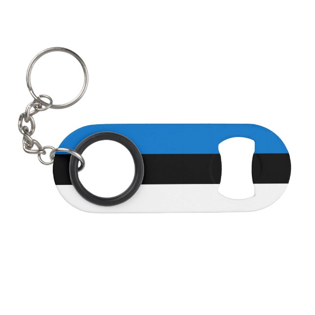 Estonia Flag Keychain Bottle Opener (Front (Horizontal))