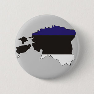 Estonia flag map 2 inch round button