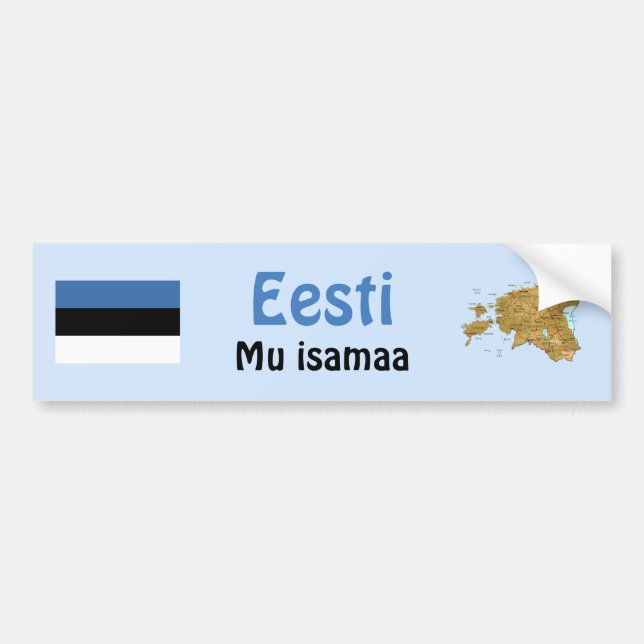Estonia Flag + Map Bumper Sticker (Front)