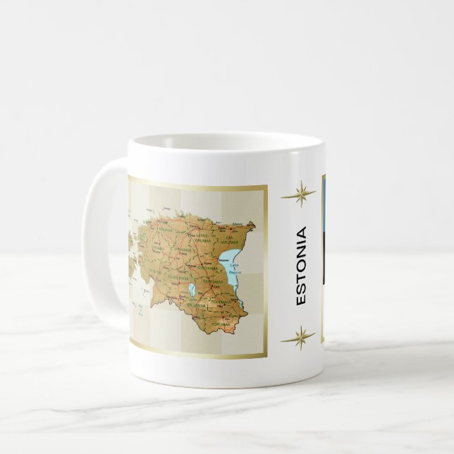 Estonia Flag + Map Mug (Front Left)