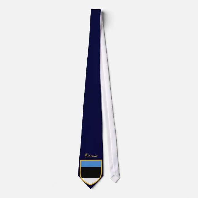 Estonia Flag Personalized Necktie Custom Name (Front)