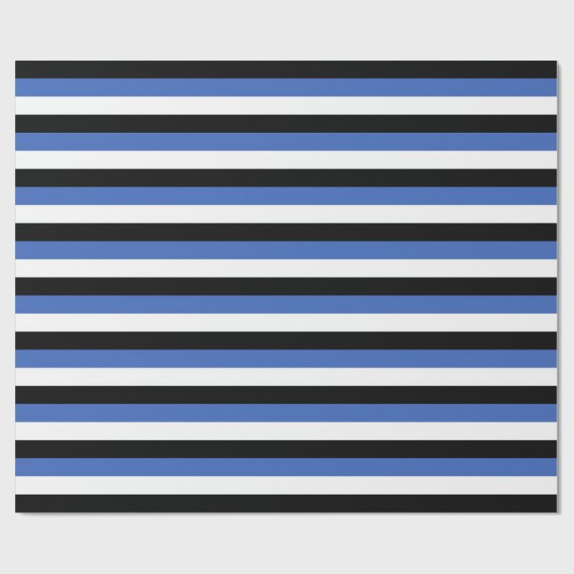 estonia flag stripes country symbol pattern lines  wrapping paper (Flat)