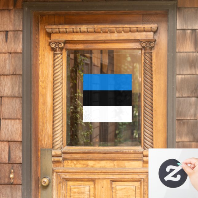 Estonia flag window cling (Home Door)