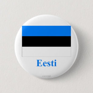 Estonia Flag with Name in Estonian 2 Inch Round Button