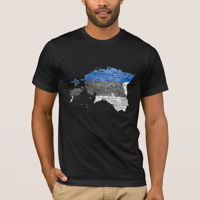 Estonia Flagcolor Map T-Shirt (Front)