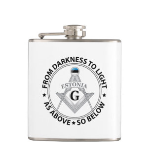 Estonia freemasonry sign hip flask