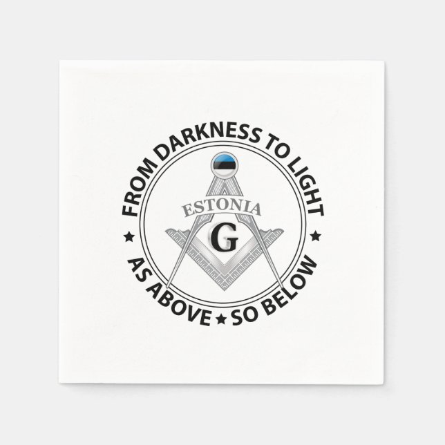 Estonia freemasonry sign napkin (Front)