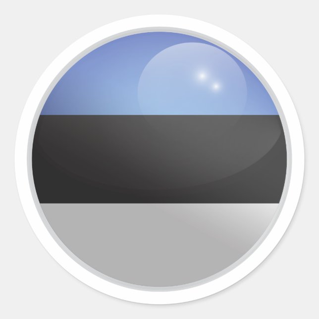 Estonia Glossy Circle Flag Classic Round Sticker (Front)