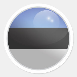 Estonia Glossy Circle Flag Classic Round Sticker