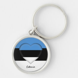 Estonia & Heart, Estonian Flag fashion /sports Keychain