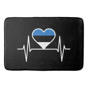 Estonia Heartbeat Estonia Flag Bath Mat