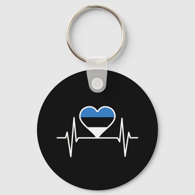 Estonia Heartbeat Estonia Flag Keychain (Front)