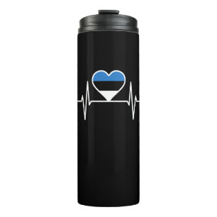 Estonia Heartbeat Estonia Flag Thermal Tumbler